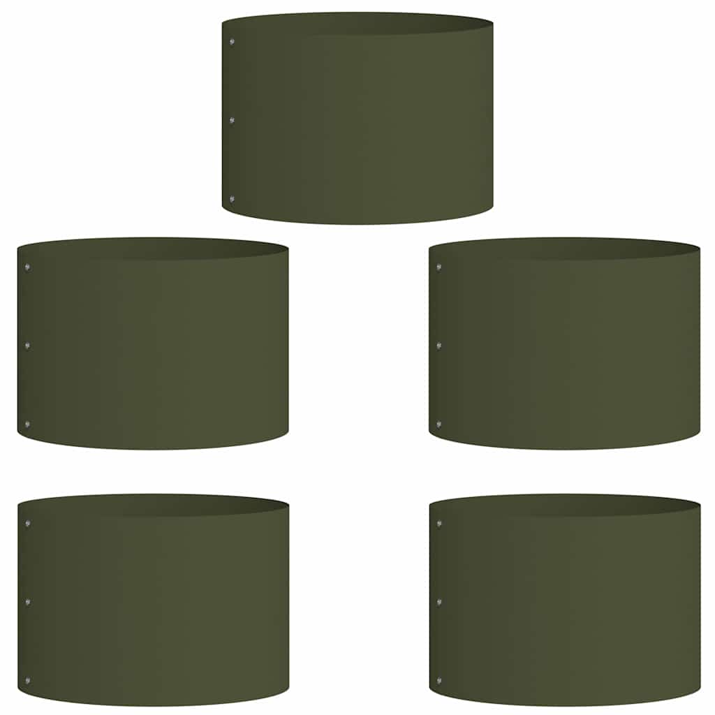 Garden Planters 5 pcs Olive green 30 x 30 x 20 cm Steel