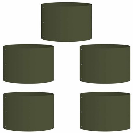 Garden Planters 5 pcs Olive green 30 x 30 x 20 cm Steel