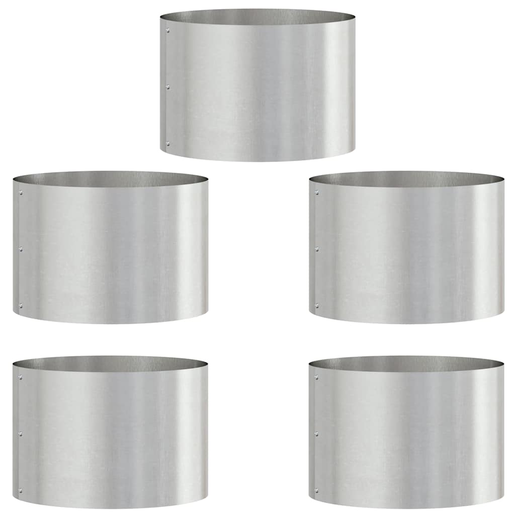 Garden Planters 5 pcs Silver 30 x 30 x 20 cm Stainless steel