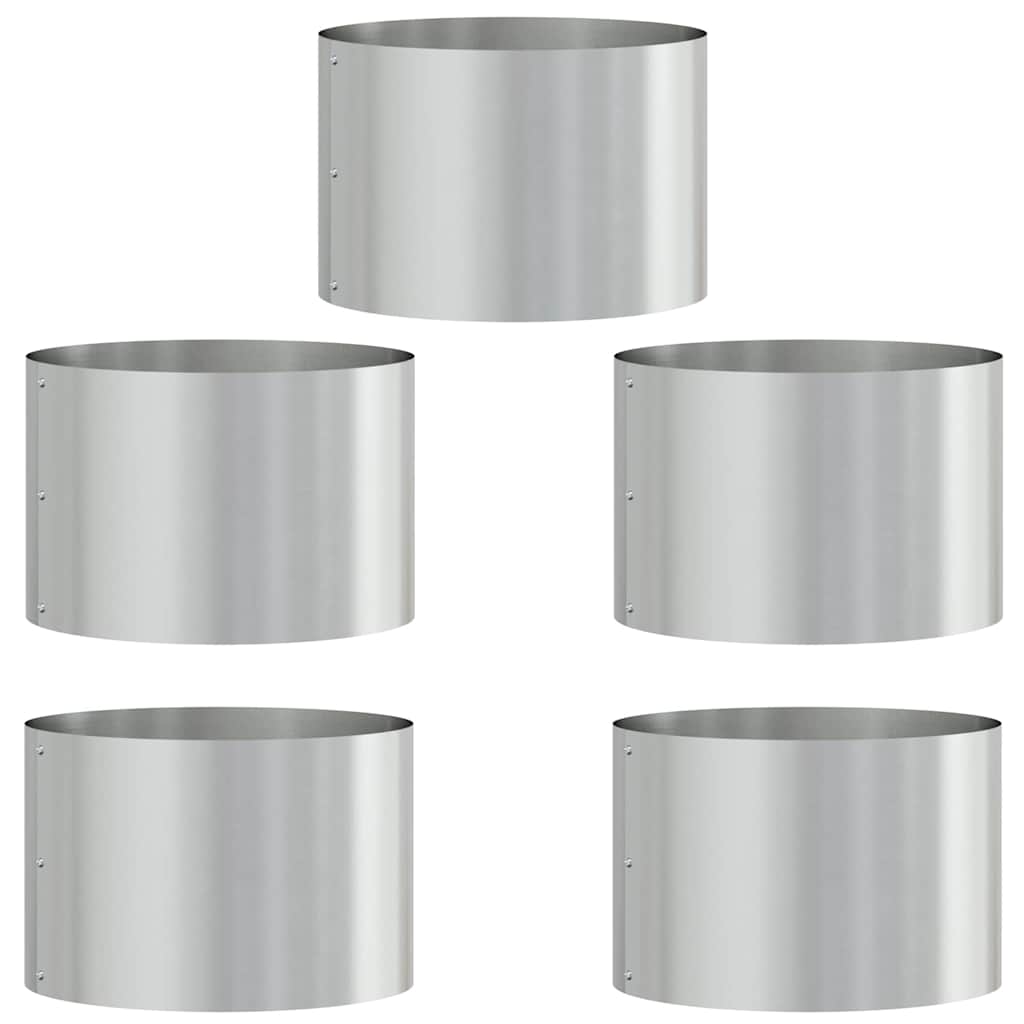 Garden Planters 5 pcs Silver 30 x 30 x 20 cm Galvanised steel
