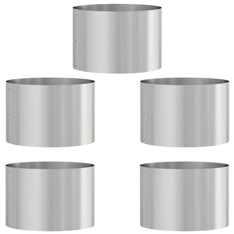 Garden Planters 5 pcs Silver 30 x 30 x 20 cm Galvanised steel