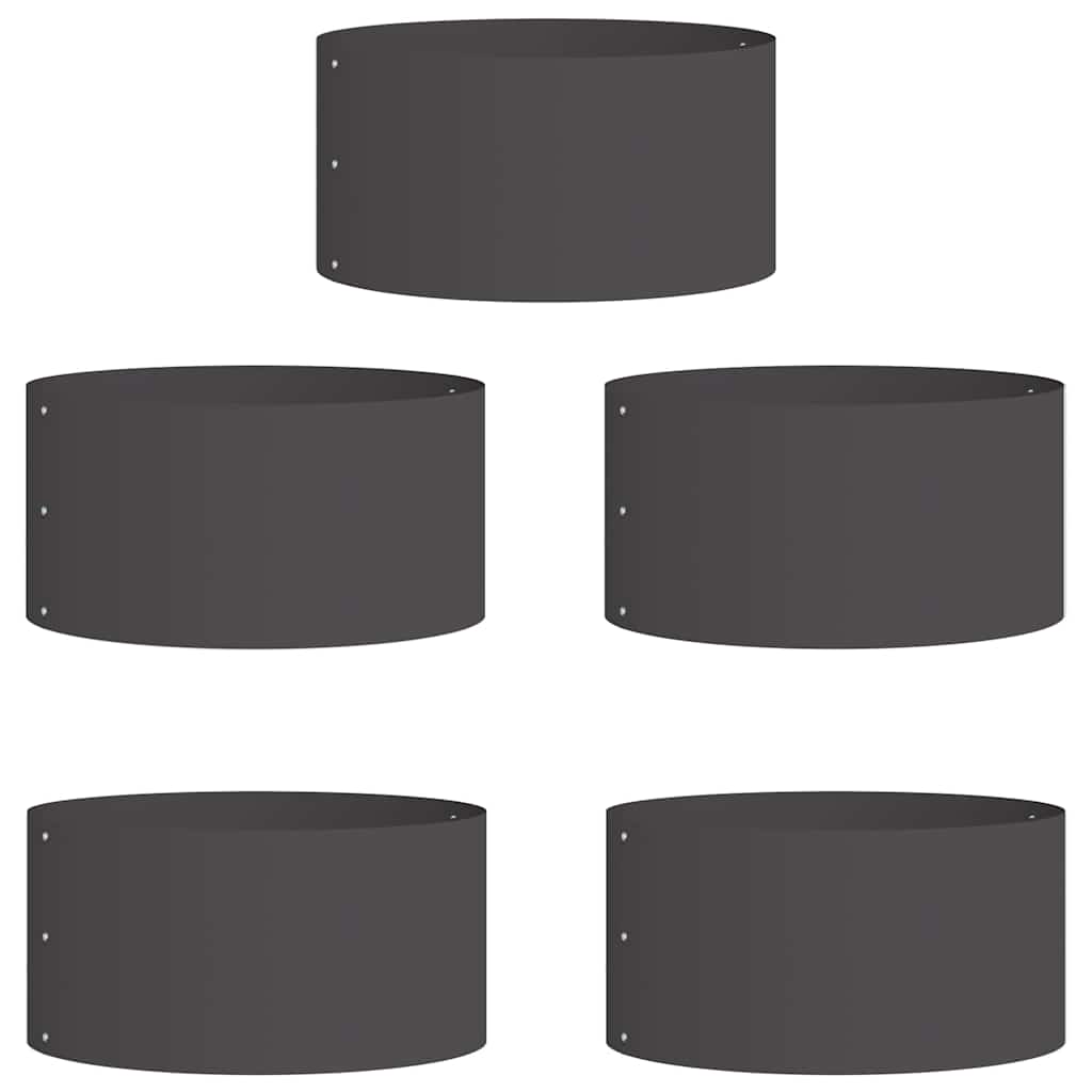 Garden Planters 5 pcs Black 40 x 40 x 20 cm Steel