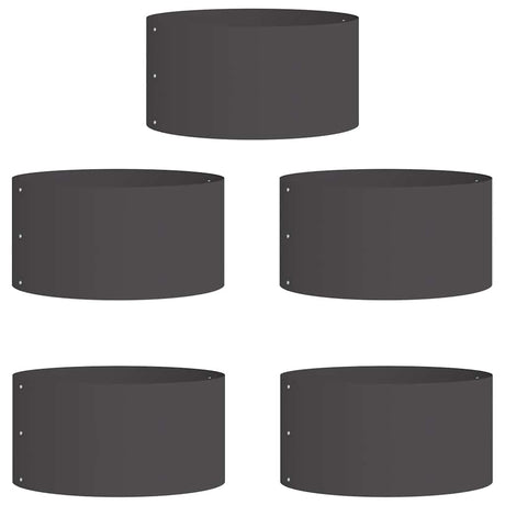 Garden Planters 5 pcs Black 40 x 40 x 20 cm Steel