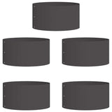Garden 5 pcs Black 40 x 40 x 20 cm Steel