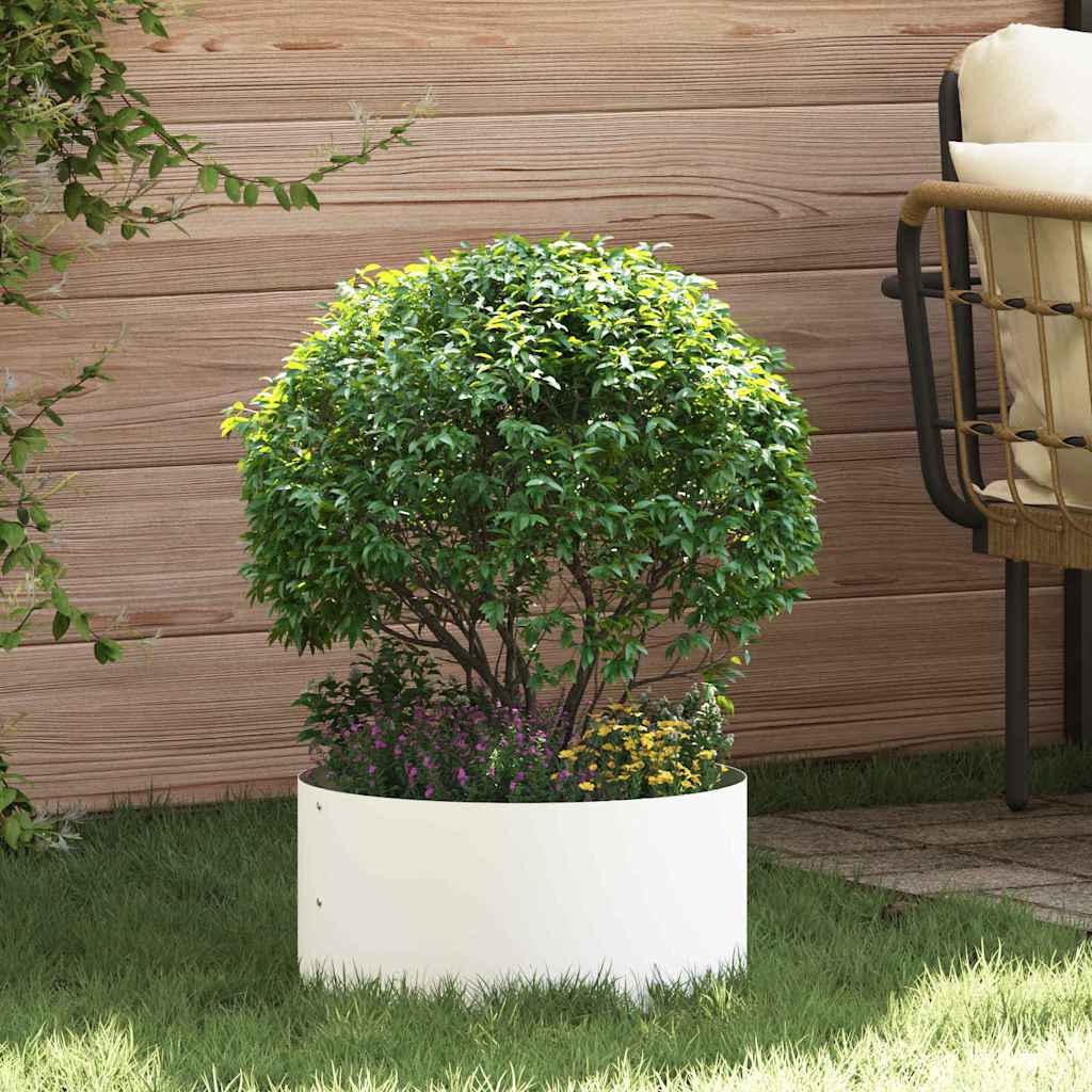 Garden Planters 5 pcs White 40 x 40 x 20 cm Steel