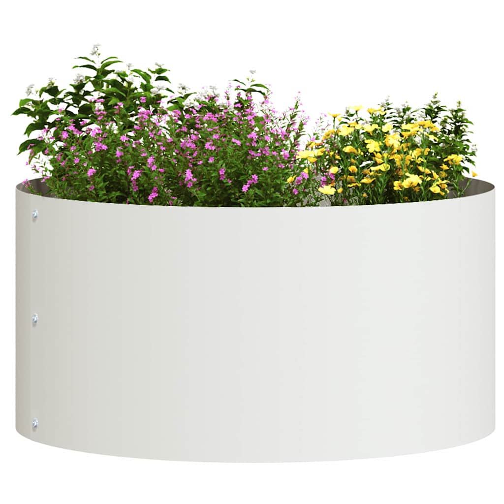 Garden Planters 5 pcs White 40 x 40 x 20 cm Steel