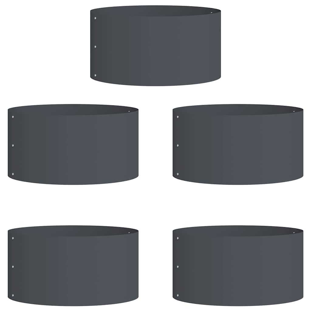 Garden Planters 5 pcs Anthracite 40 x 40 x 20 cm Steel