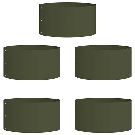 Garden Planters 5 pcs Olive green 40 x 40 x 20 cm Steel