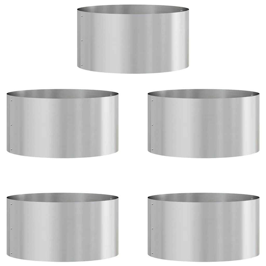 Garden Planters 5 pcs Silver 40 x 40 x 20 cm Galvanised steel
