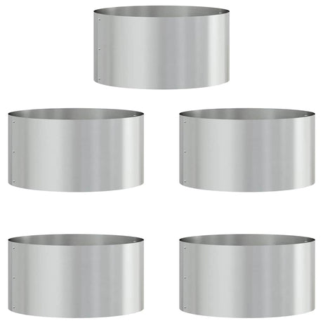 Garden Planters 5 pcs Silver 40 x 40 x 20 cm Galvanised steel