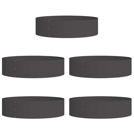 Garden Planters 5 pcs Black 80 x 80 x 20 cm Steel