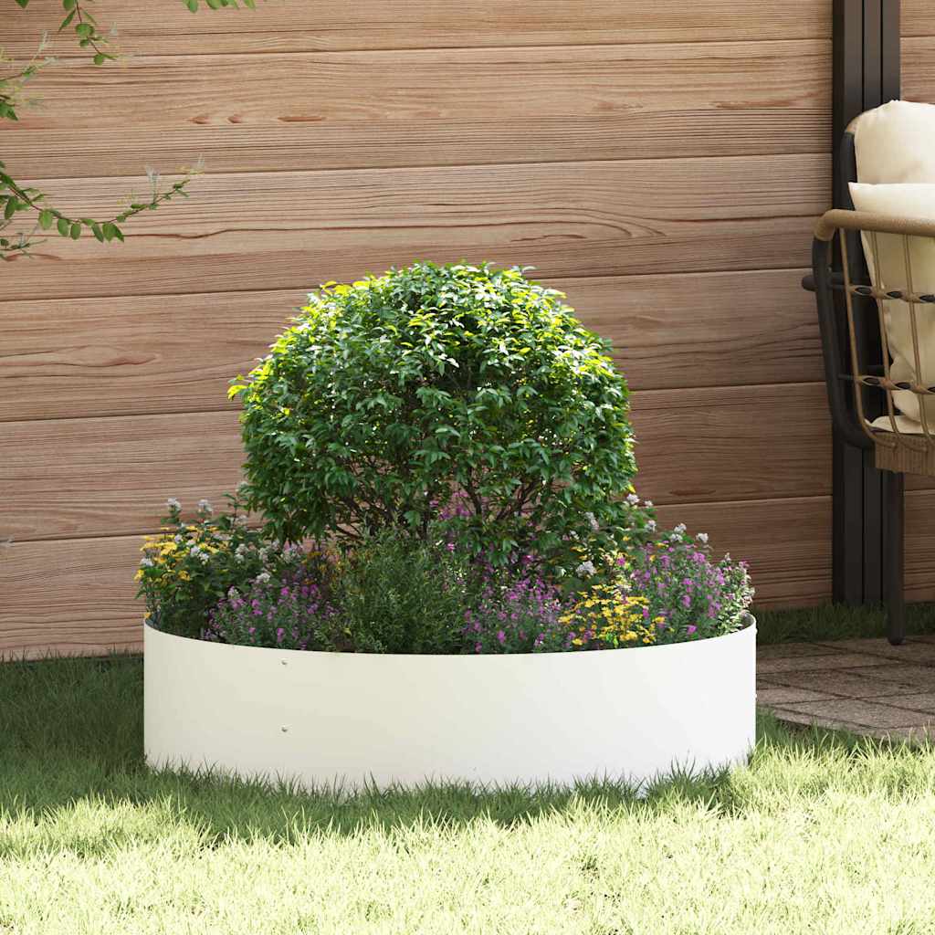 Garden Planter White 80 x 80 x 20 cm Steel