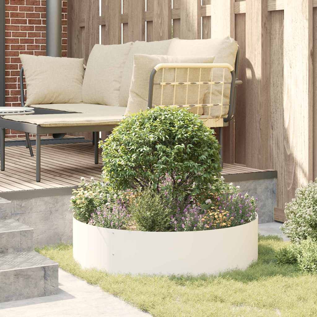 Garden Planter White 80 x 80 x 20 cm Steel
