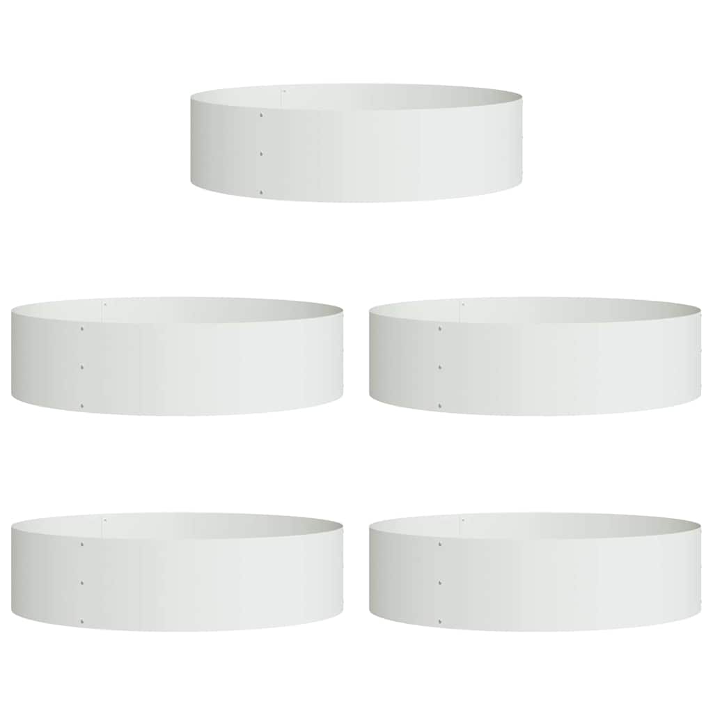 Garden Planters 5 pcs White 80 x 80 x 20 cm Steel