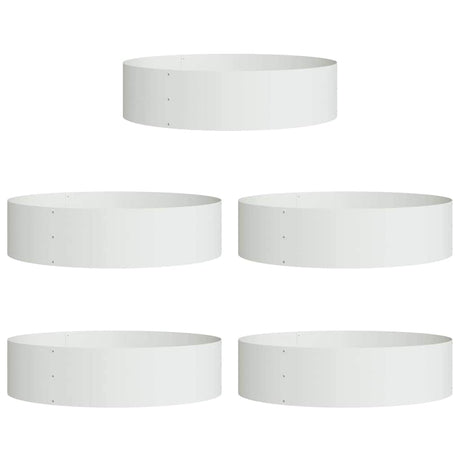 Garden Planters 5 pcs White 80 x 80 x 20 cm Steel