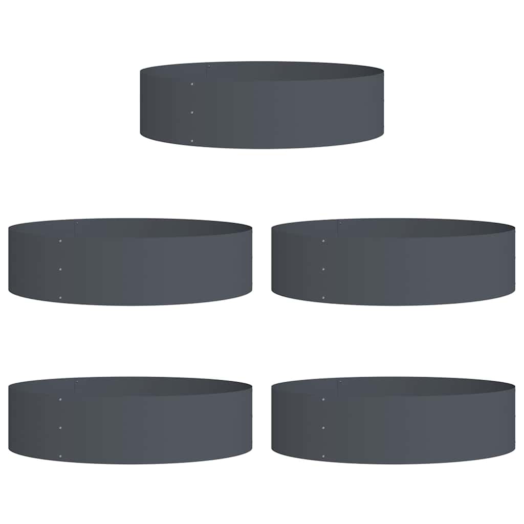Garden Planters 5 pcs Anthracite 80 x 80 x 20 cm Steel