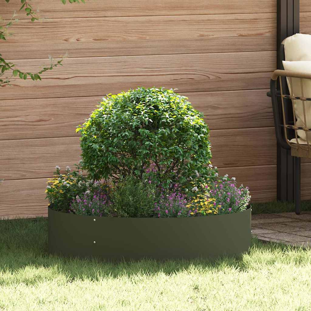 Garden Planters 5 pcs Olive green 80 x 80 x 20 cm Steel