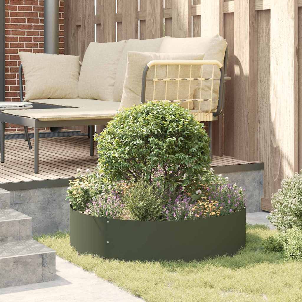 Garden Planters 5 pcs Olive green 80 x 80 x 20 cm Steel