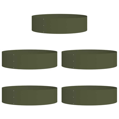 Garden Planters 5 pcs Olive green 80 x 80 x 20 cm Steel