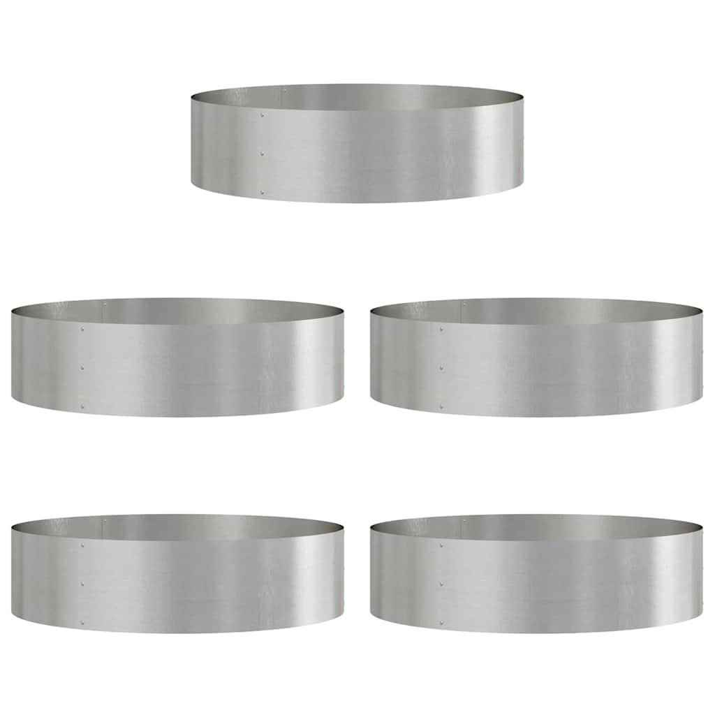 Garden Planters 5 pcs Silver 80 x 80 x 20 cm Stainless steel