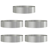 Garden Planters 5 pcs Silver 80 x 80 x 20 cm Stainless steel