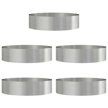 Garden Planters 5 pcs Silver 80 x 80 x 20 cm Stainless steel