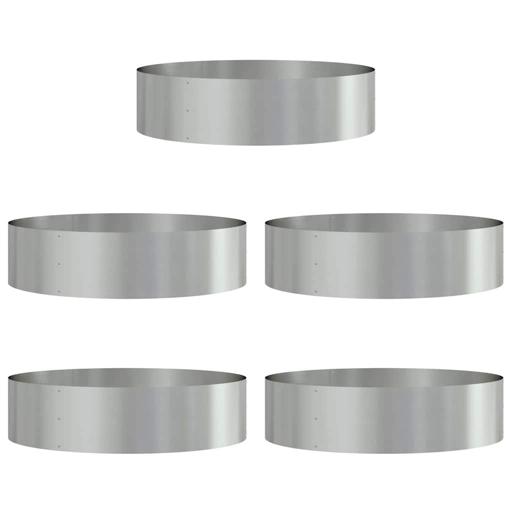 Garden Planters 5 pcs Silver 80 x 80 x 20 cm Galvanised steel