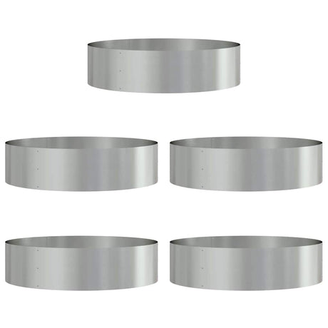 Garden Planters 5 pcs Silver 80 x 80 x 20 cm Galvanised steel