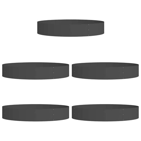 Garden Planters 5 pcs Black 120 x 120 x 20 cm Steel