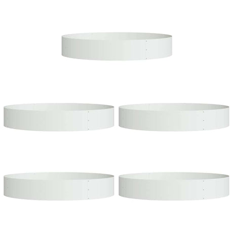 Garden Planters 5 pcs White 120 x 120 x 20 cm Steel