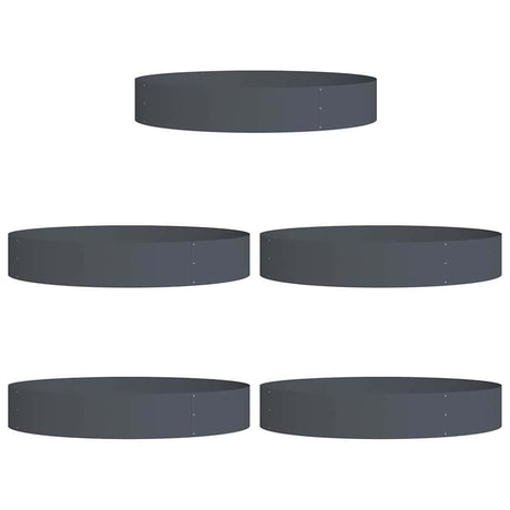 Garden Planters 5 pcs Anthracite 120 x 120 x 20 cm Steel