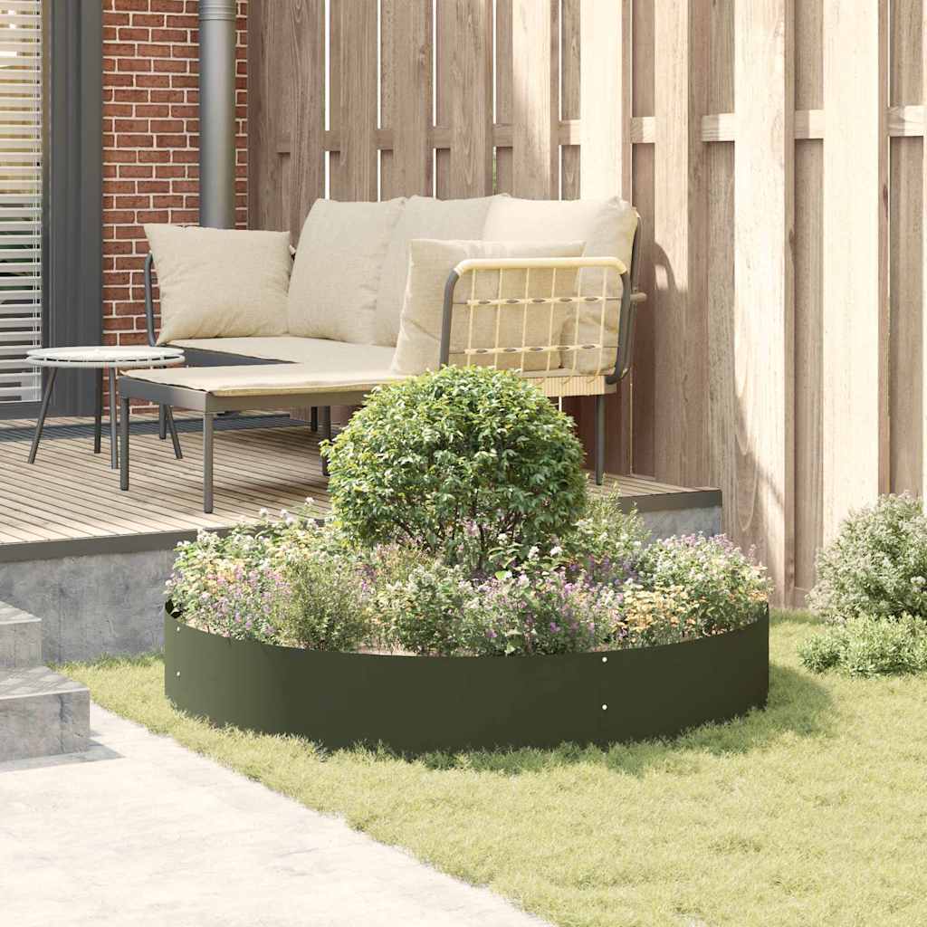 Garden Planters 5 pcs Olive green 120 x 120 x 20 cm Steel