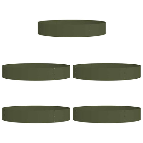 Garden Planters 5 pcs Olive green 120 x 120 x 20 cm Steel