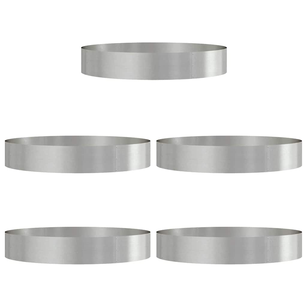 Garden Planters 5 pcs Silver 120 x 120 x 20 cm Stainless steel