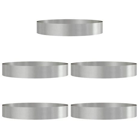 Garden Planters 5 pcs Silver 120 x 120 x 20 cm Stainless steel
