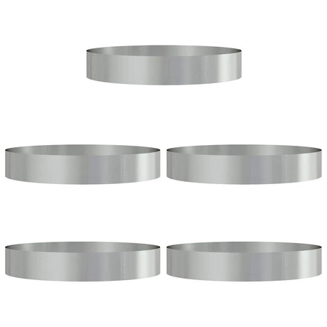 Garden Planters 5 pcs Silver 120 x 120 x 20 cm Galvanised steel