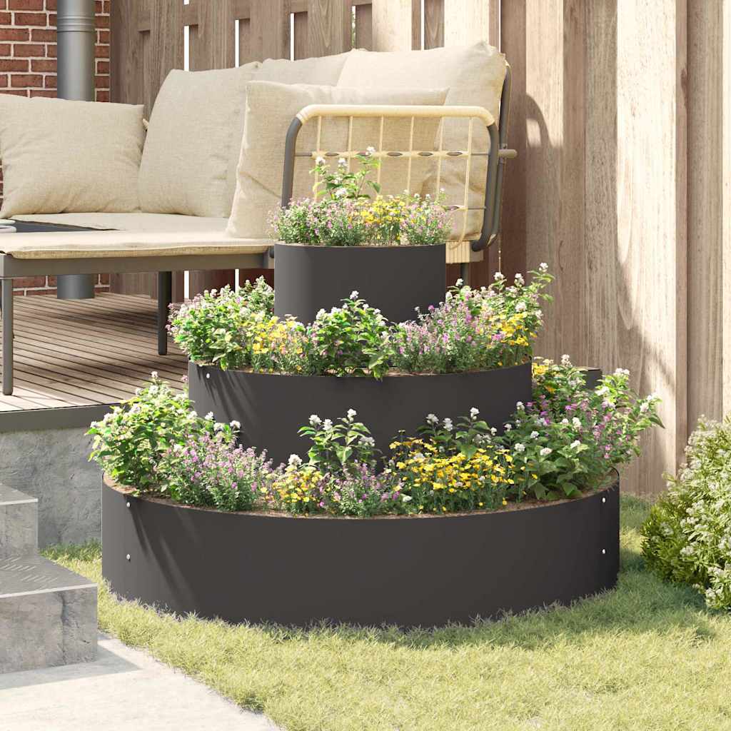 Garden Planter Black 90 x 90 x 20 cm Steel