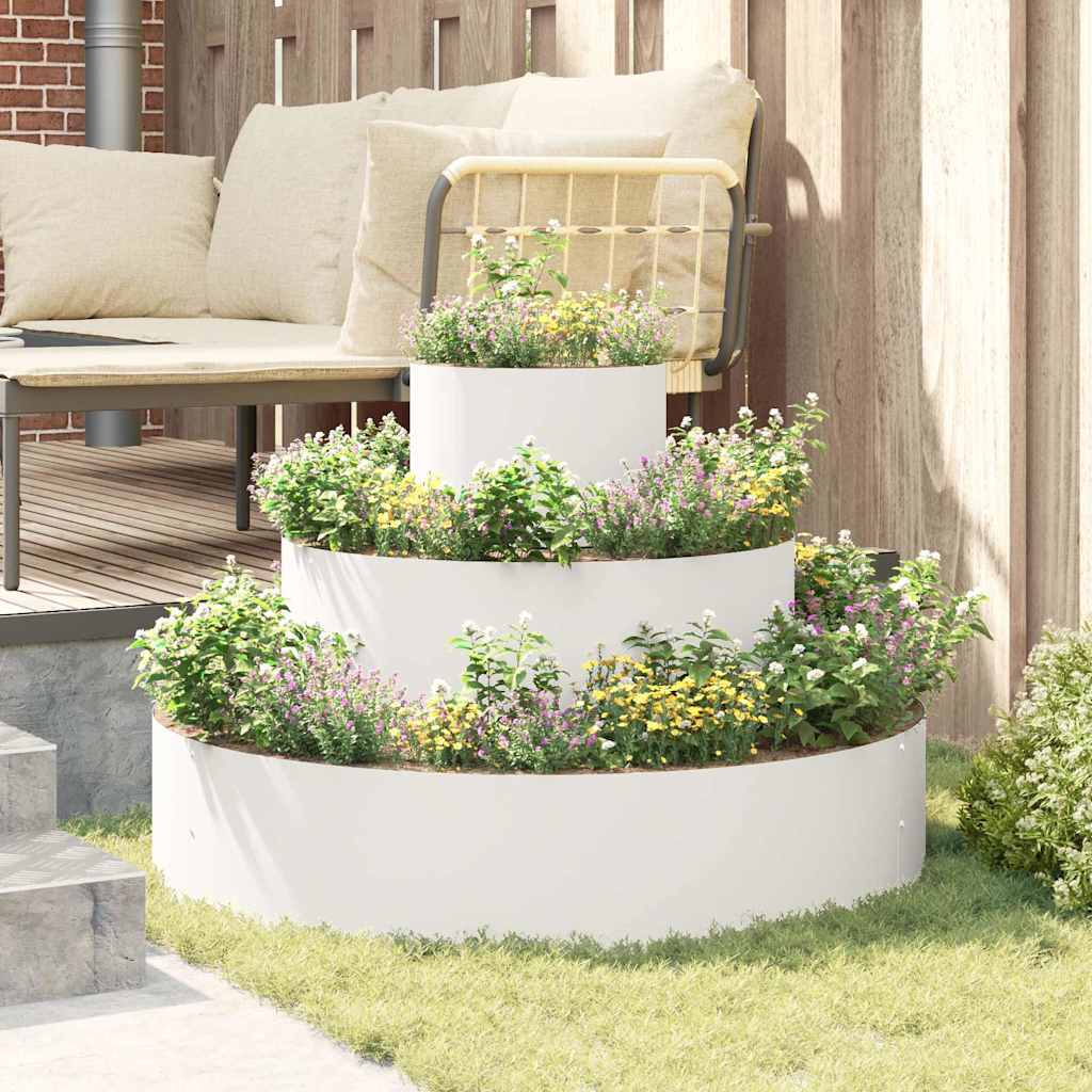 Garden Planter White 90 x 90 x 20 cm Steel