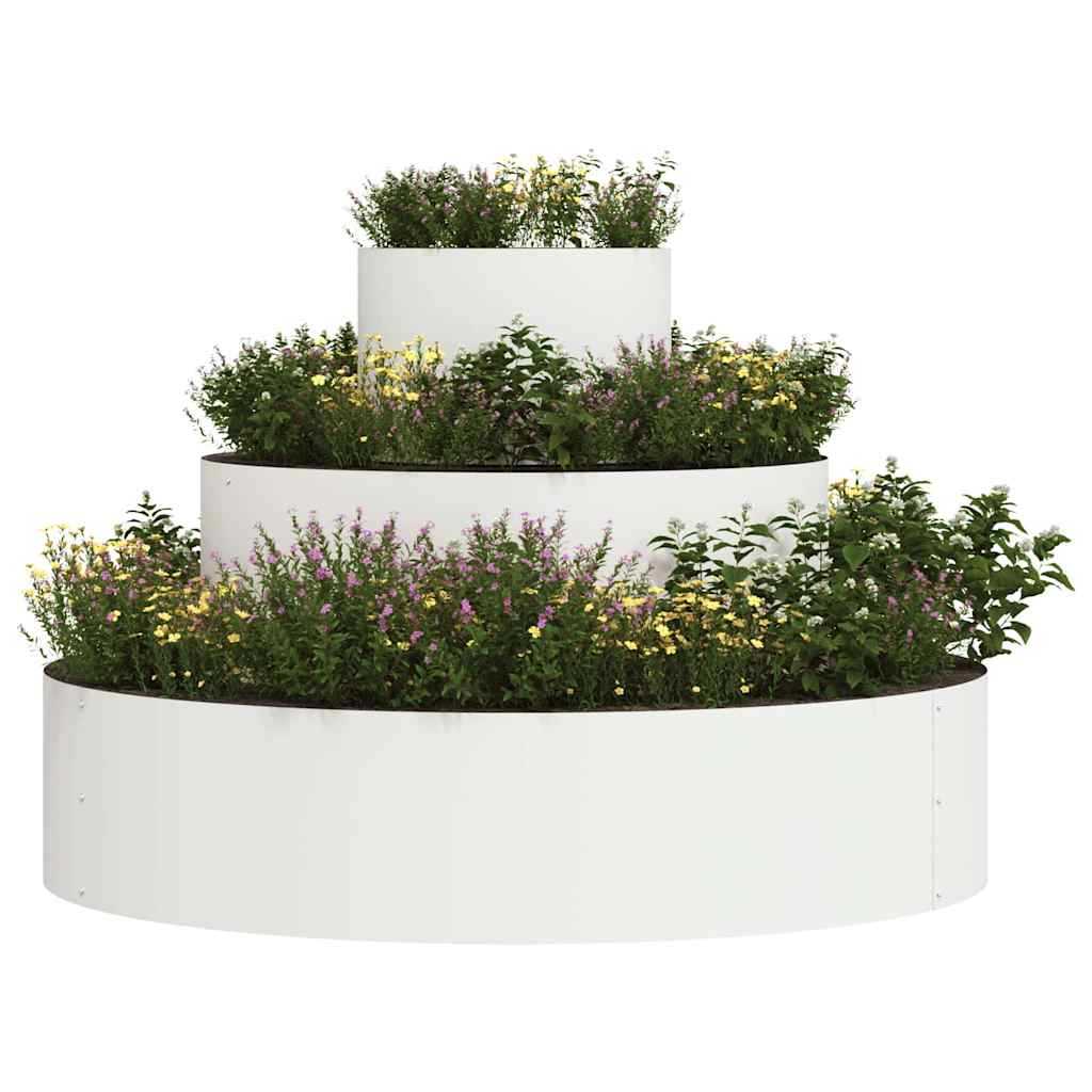 Garden Planter White 90 x 90 x 20 cm Steel