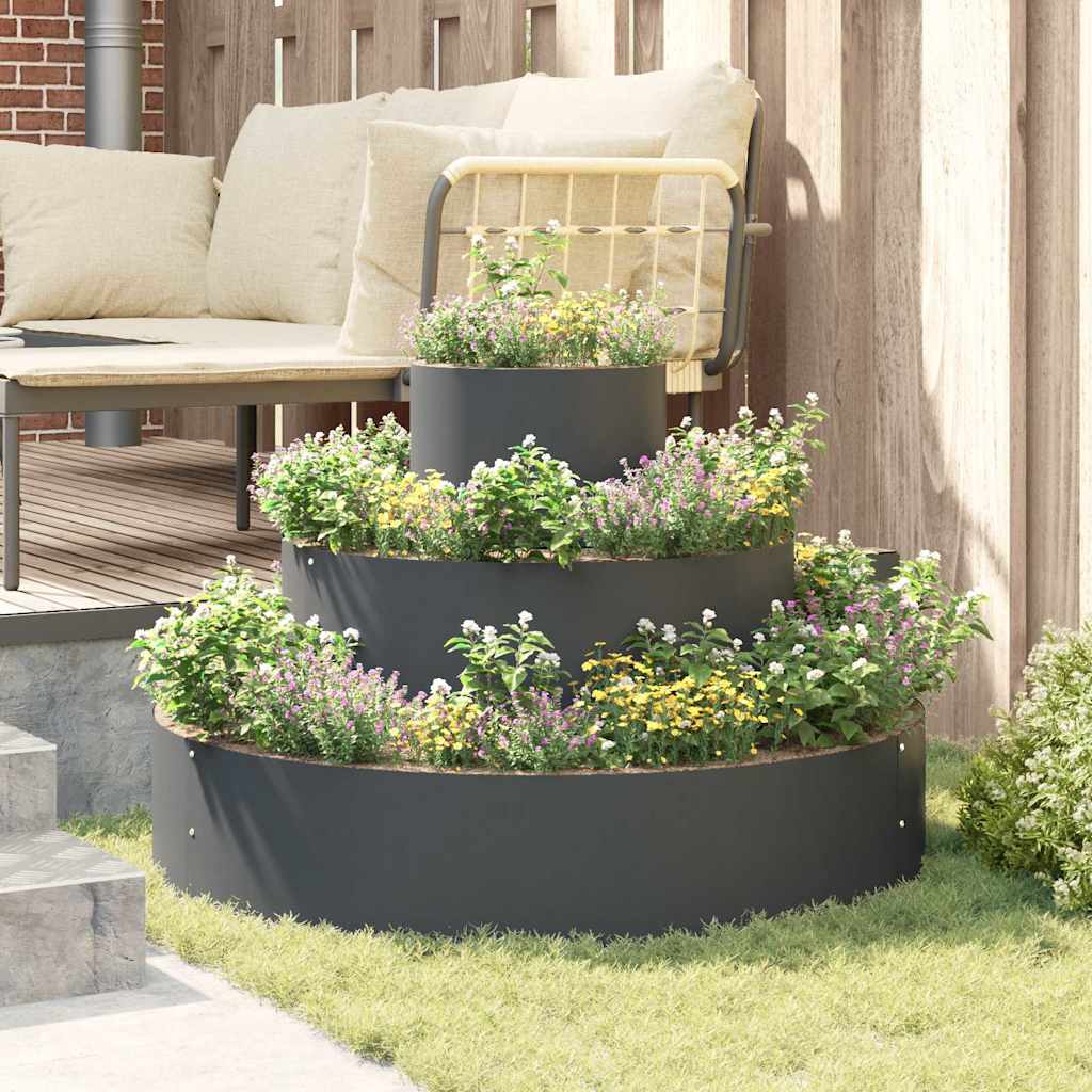 Garden Planter Anthracite 90 x 90 x 20 cm Steel