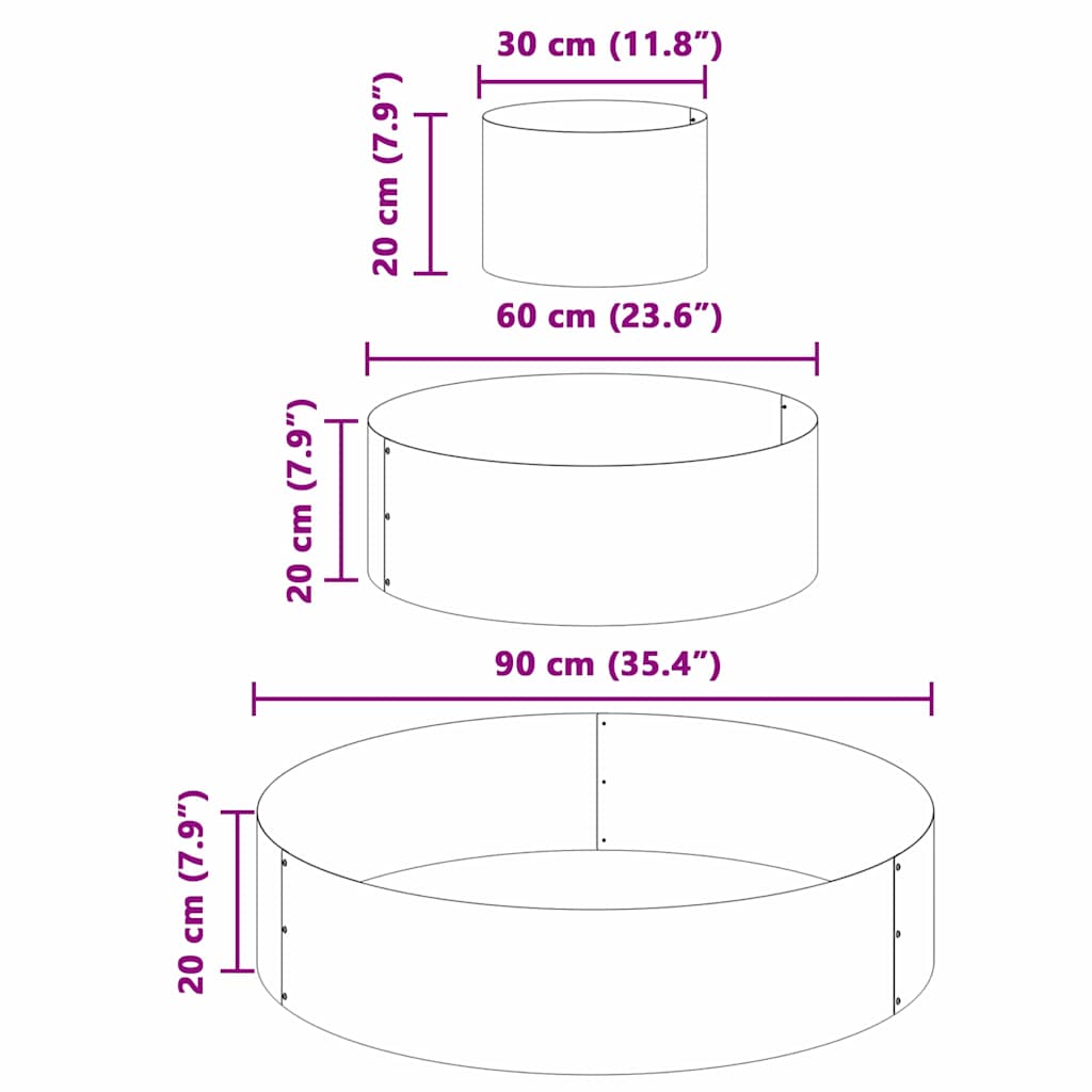 Garden Planter Anthracite 90 x 90 x 20 cm Steel