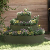 Garden Planter Olive green 90 x 90 x 20 cm Steel