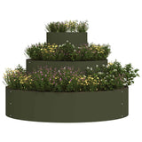Garden Planter Olive green 90 x 90 x 20 cm Steel