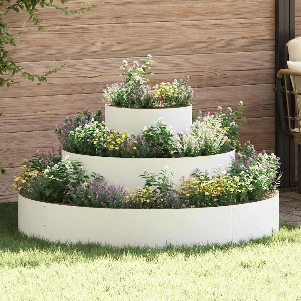 Garden Planter White 120 x 120 x 20 cm Steel