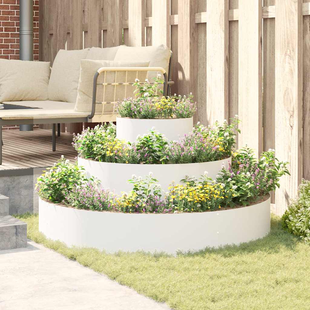 Garden Planter White 120 x 120 x 20 cm Steel