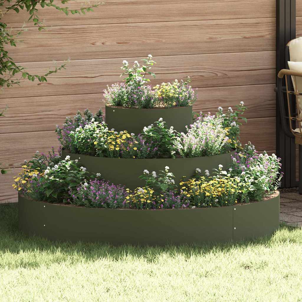 Garden Planter Olive green 120 x 120 x 20 cm Steel