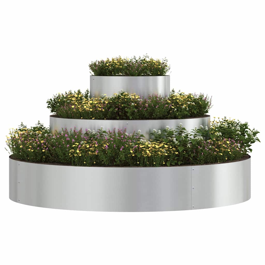 Garden Planter Silver 120 x 120 x 20 cm Galvanised steel