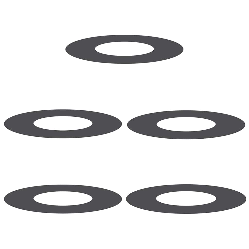 Flat Tree Rings 5 pcs Black Ø30 / 60 cm Steel