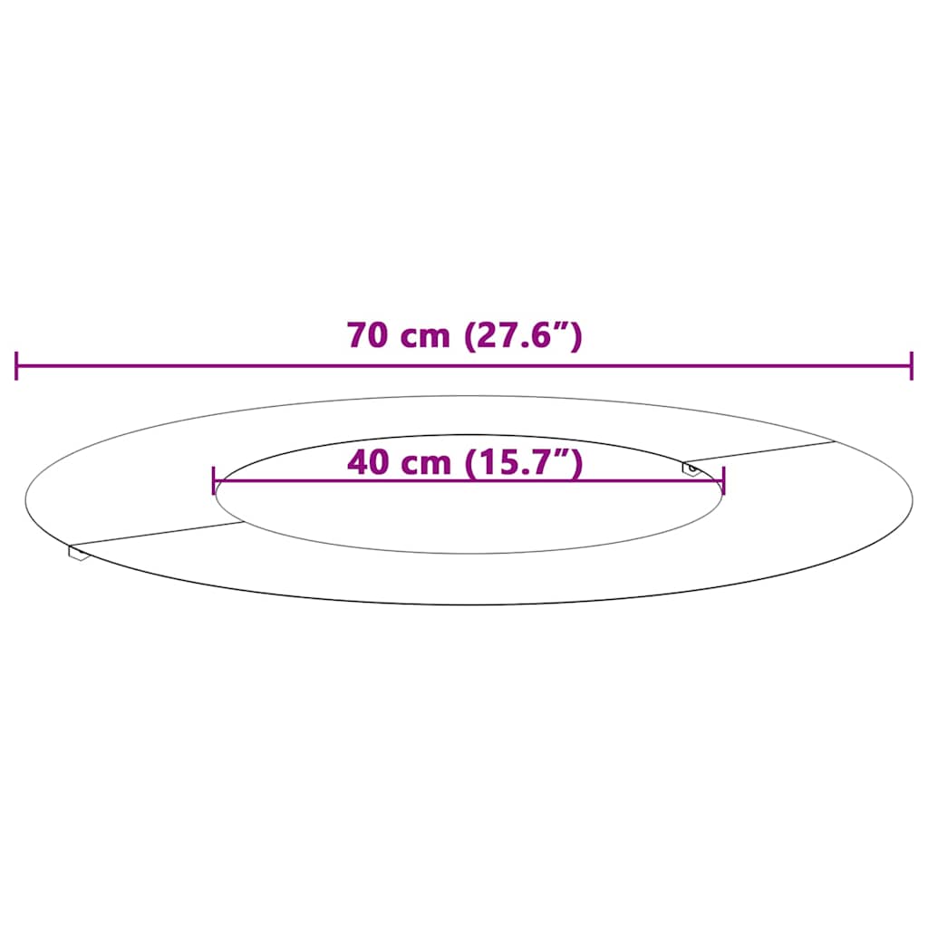 Flat Tree Rings 5 pcs White Ø40 / 70 cm Steel