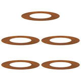 Flat Tree Rings 5 pcs Brown Ø40 / 70 cm Weathering steel